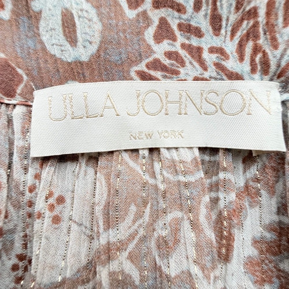Ulla Johnson Blush Tan Paisley Ruffle Midi Dress - Picture 8 of 15